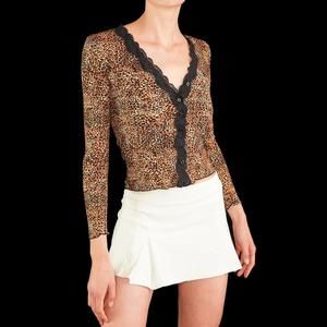 90s cheetah print long sleeve cardigan